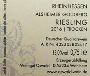 Etiqueta alemana de vino | www.zonawine.com